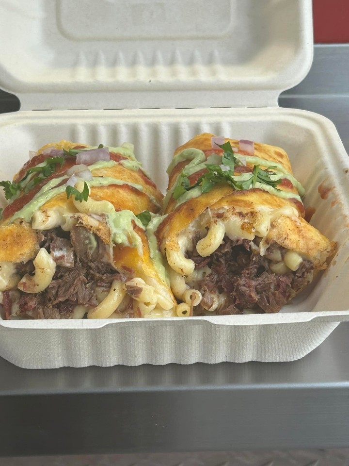 The Total Eclipse - Smoked Brisket Mac and Cheese Burrito