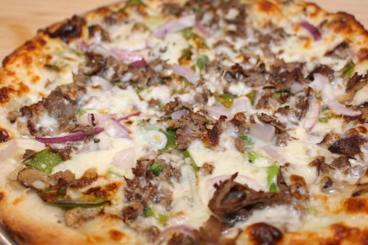 14" Philly Cheesesteak Pizza