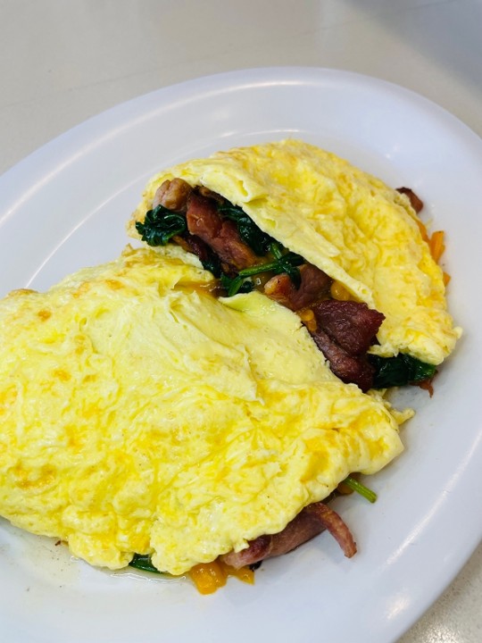 Spinach, Bacon & Cheese Omelette