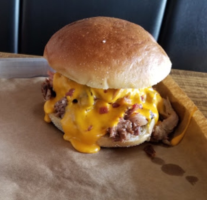 The Crossroads (brisket, pulled pork & cheddar sauce)