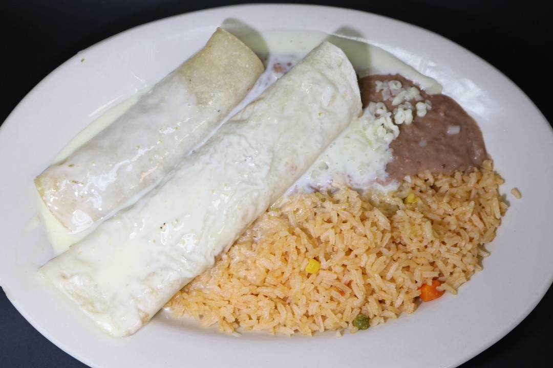 C#10 One Burrito,One Enchilada,Mexican Rice and Refried Beans