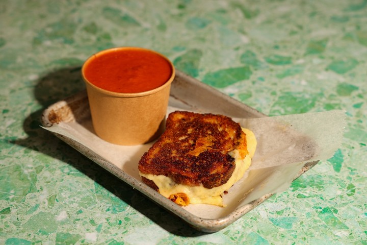 Grilled Cheese & Tomato Cheddar Soup