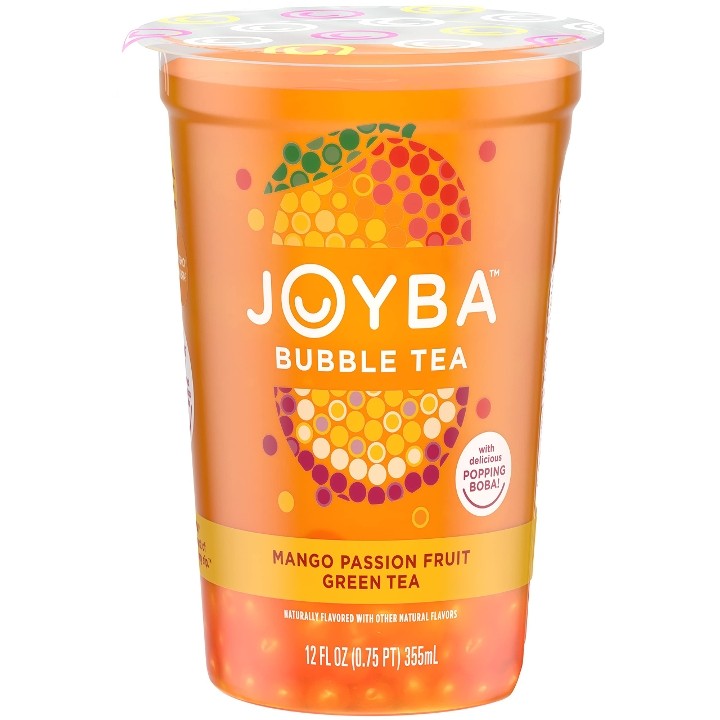 JOYBA Bubble Tea (Mango Passion Fruit Green Tea with popping BOBA )