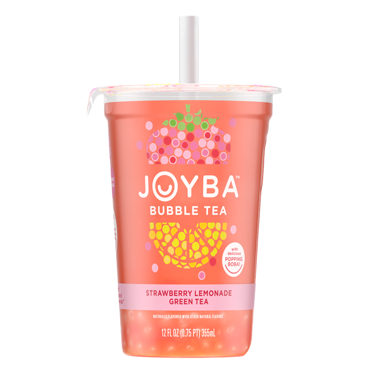 JOYBA Bubble Tea (Strawberry Lemonade Green Tea with popping BOBA)