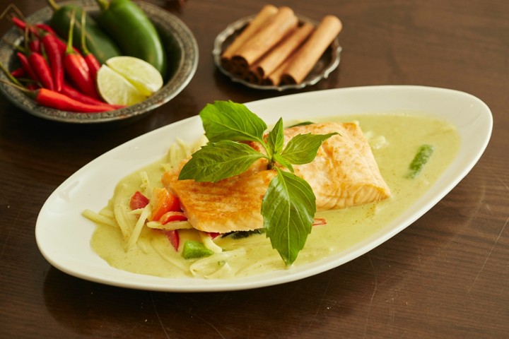 Salmon with Green Curry