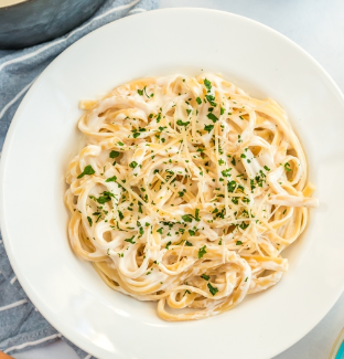 Spaghetti Home Style with Alfredo Sauce