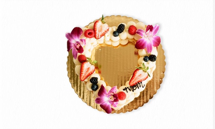 Heart-shaped Mille Feuille with Fruit & Flowers