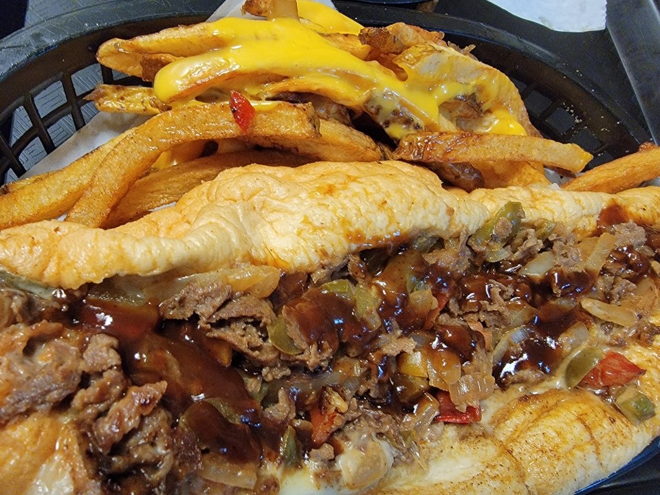 BBQ Philly Cheesesteak + Fries