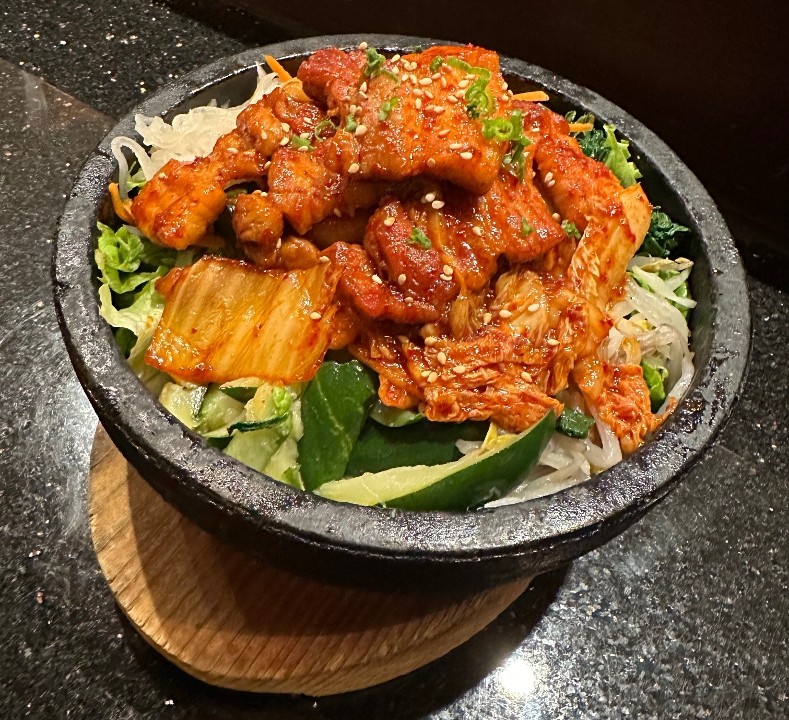 Pork Belly and Kimchi Okdol Bibimbab