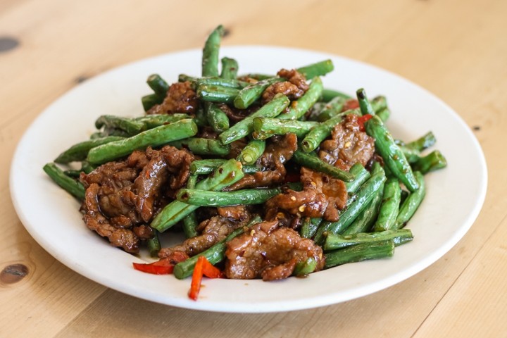 Sichuan “Dried Fried” Green Beans and Beef (G)