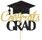 Congrats Grad Paper Cake Topper (6" x 6")