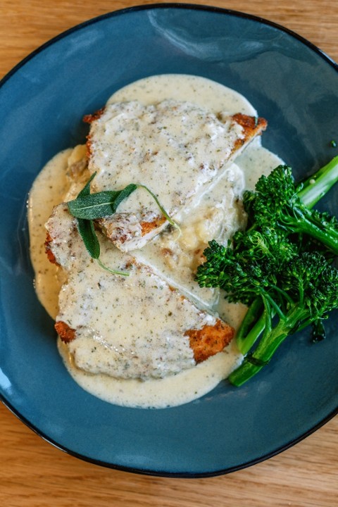 Chicken Cutlet w/ Brown Butter Sage Cream Sauce*