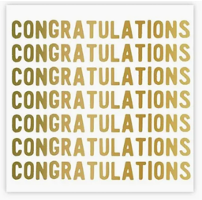 Gold Congrats Graduation Napkins, Pack of 20