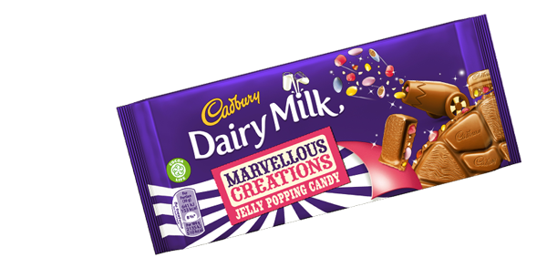 Cadbury Dairy Milk Marv. Creations w/Jelly Popping Candy 47g bar