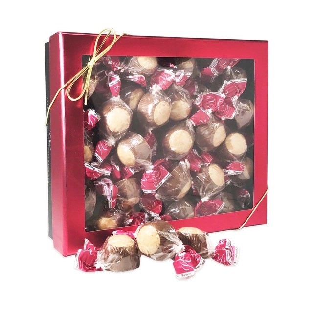 Milk Chocolate Buckeyes Red Foil Gift Box - 1 lb.