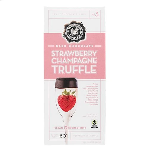 CCC Dark Chocolate Strawberry Champagne Truffle Bar