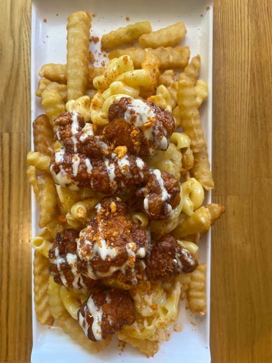 Loaded Mac n Cheese with Chicken Bites