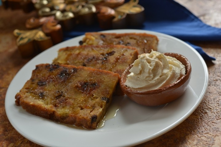 Capriotada French Toast (raisins and apples baked in)