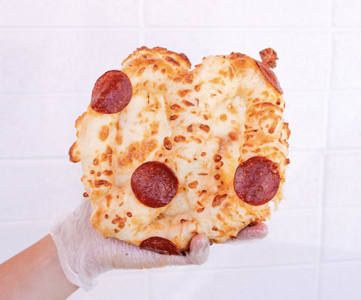 Pepperoni Pizza Tied Pretzel