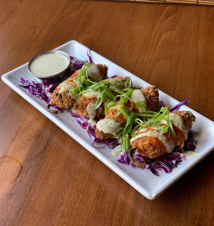 Buffalo Jackfruit Jalapeño Poppers