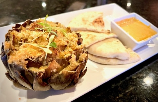 Crab stuffed artichoke
