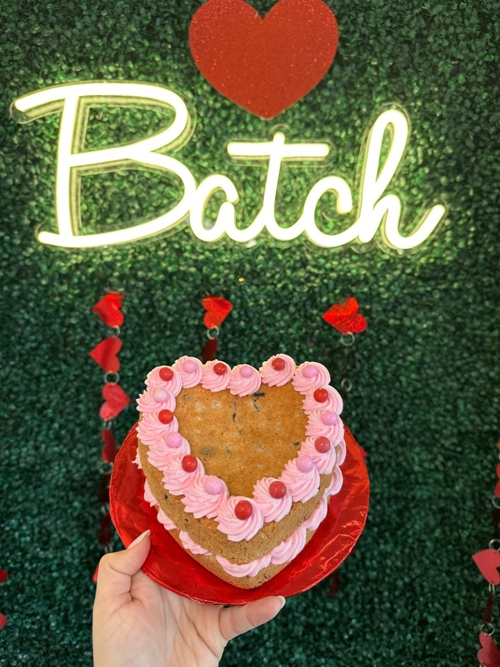 6” 2 layer heart cookie cake