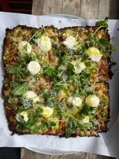 10" Seasonal Pie - Pesto w/Asparagus & Pea Tendrils