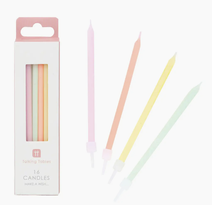Pastel Candles (Pack of 16)