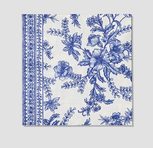Blue French Toile Cocktail Napkins