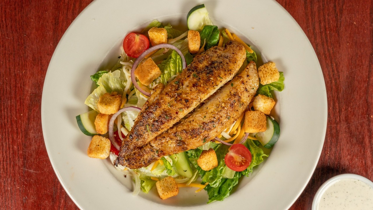 Lunch Grilled Fish House Salad