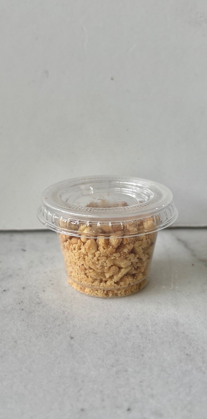 crushed peanuts 1oz, if dining in just ask us for a shaker!