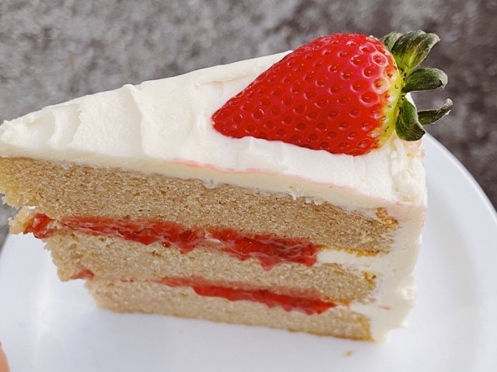3 Layer: Strawberry Cake w/ Vanilla Icing & Strawberry Jam GF/V