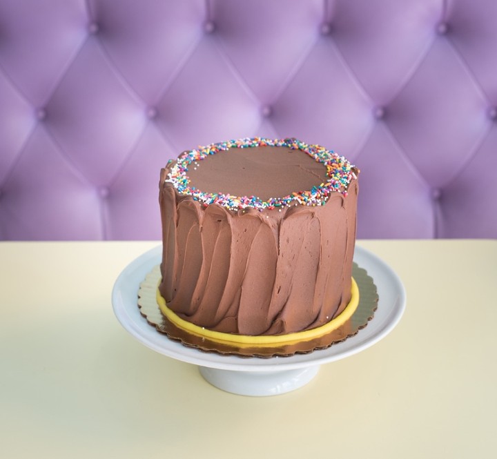 6" 3 layer Yellow Cake with Chocolate Buttercream