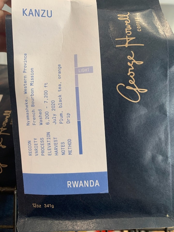 GH - Kanzu (Rwanda) - Tasting Notes: Plum, black tea, orange - Retail Bag (If want us to grind please note)