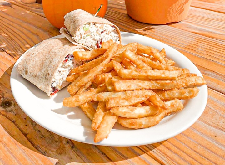 Cranberry Walnut Chicken Salad Wrap With Side