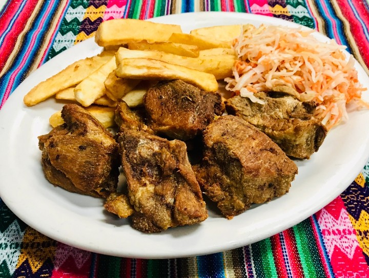 Yuca con Chicharron / Braised and Fried Pork with Yuca