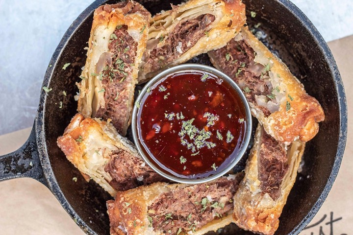 Braised Short Rib Eggrolls with Pepper Jelly