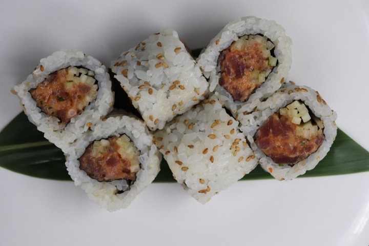 Spicy Tuna and Cucumber Cut Roll