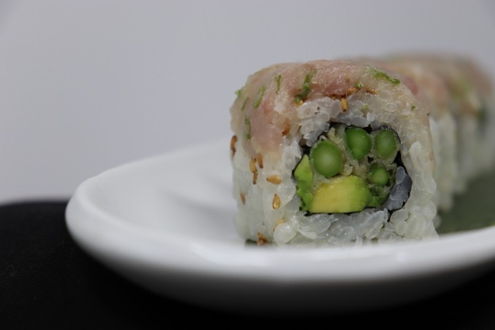 Amberjack, Scallion, Tempura Asparagus Roll