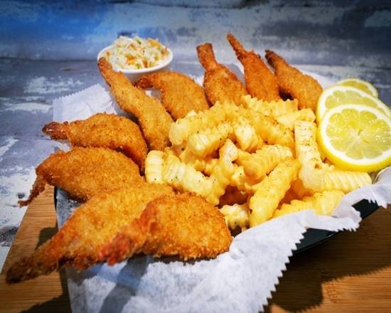 7 Fried Jumbo Shrimp with 2 SIDES