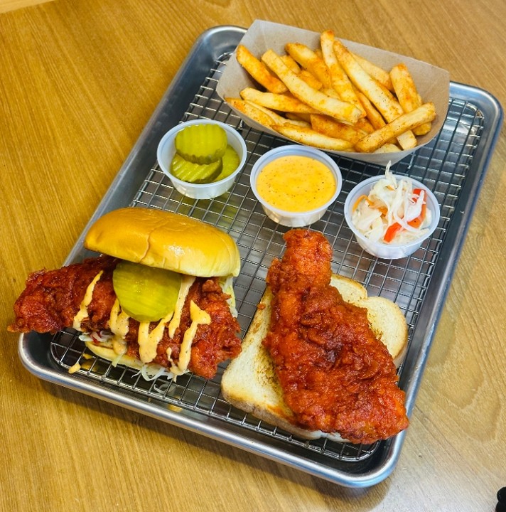 Chicken Tender + Sandwich, w/fries