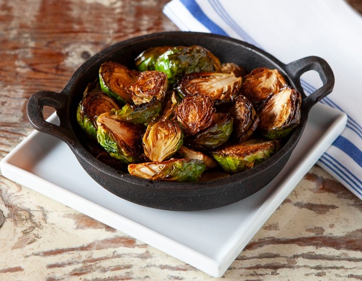 Truffled Crispy Blackened Brussels Sprouts