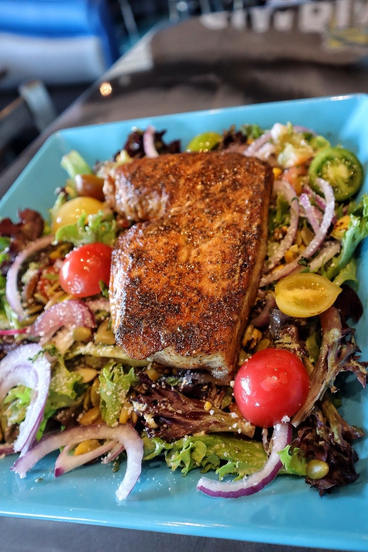 Keto Cajun Spice Pan Seared Ahi Salad