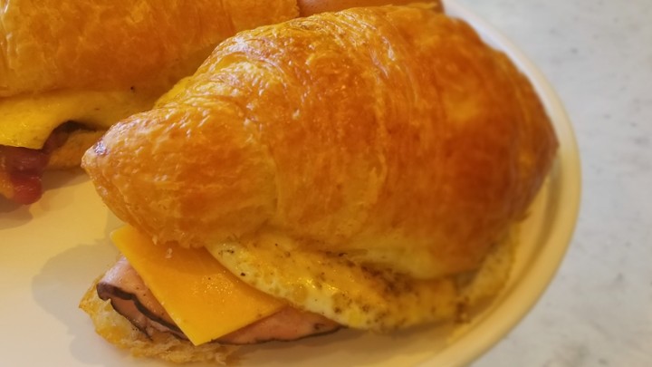 Egg Ham Cheddar Croissant
