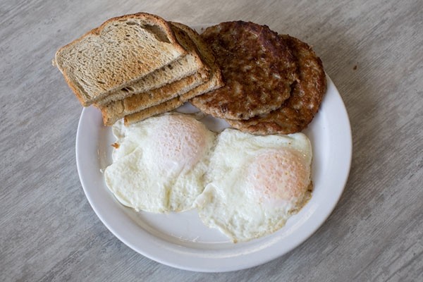 3. Two Eggs, Toast, Sausage, Bacon or Ham