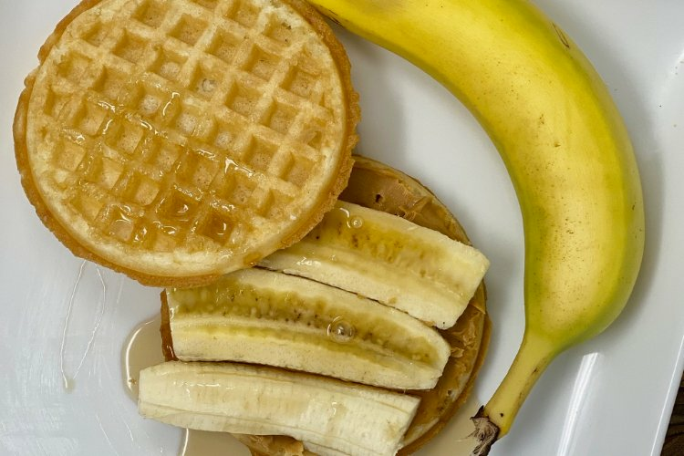 Maple PB Banana Waffles