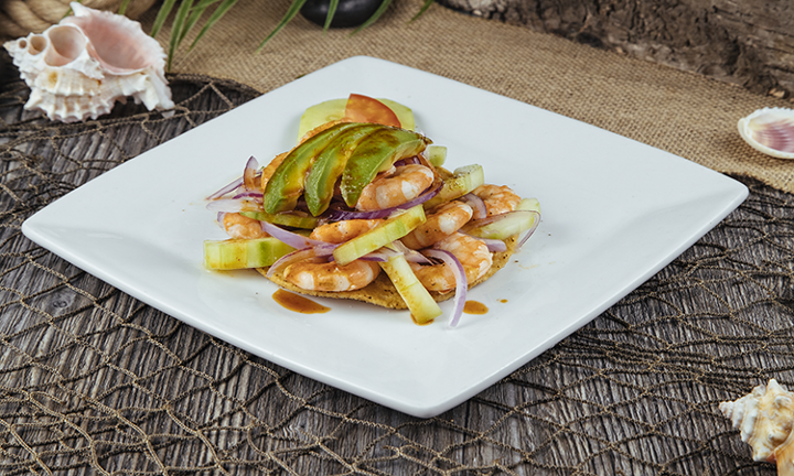 Tostada Camaron Cocido