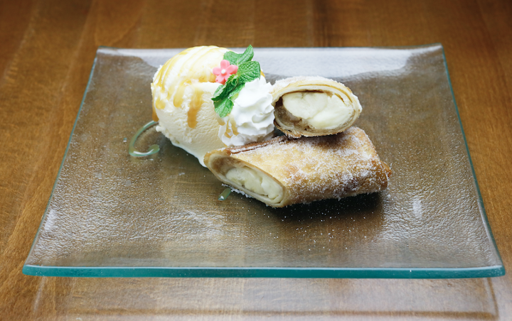 Cheese Cake Egg Roll with Ice Cream