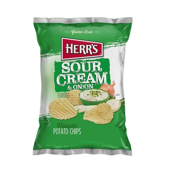 Herr's Sour Cream & Onion Ridged Potato Chips 2.75 oz
