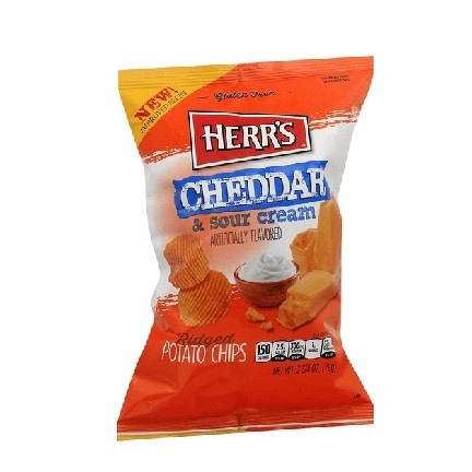 Herr's Cheddar & Sour Cream Ridged Potato Chips 2.75 oz